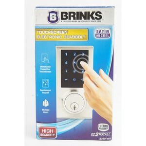 Brinks‎ Touchscreen Electronic Deadbolt Satin Nickel 2760-119 New